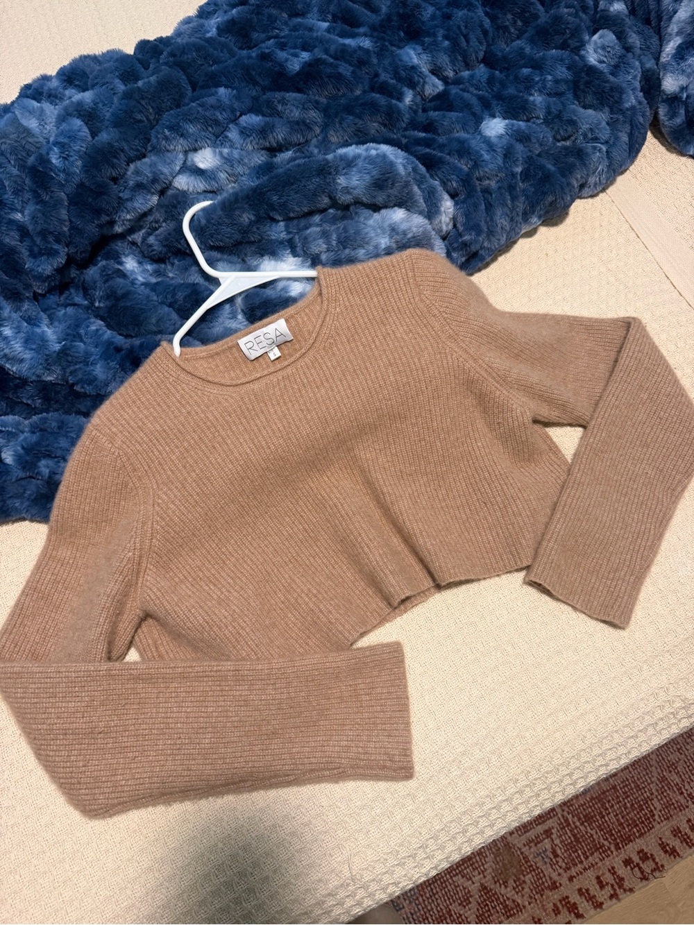 RESA Cropped Ribbed Cashmere Sweater - Camel NWOT 100% cashmere